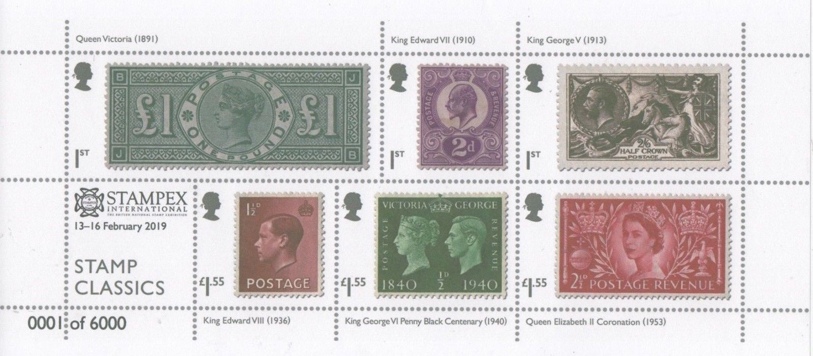 2019 GB - MS4169 - Stamp Classics MS Stampex Overprint MNH